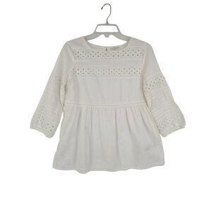 Fat Face Women's Embroidered Long Sleeve Top White Size 4